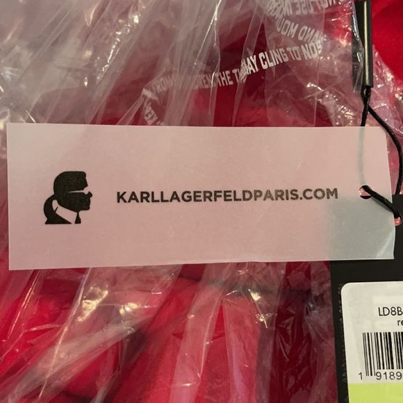 Karl Lagerfeld red gown with peplum and rosette - Picture 12 of 12